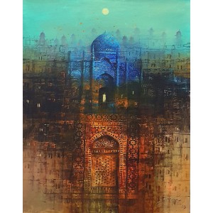 A. Q. Arif, 22 x 28 Inch, Oil on Canvas, Cityscape Painting, AC-AQ-461